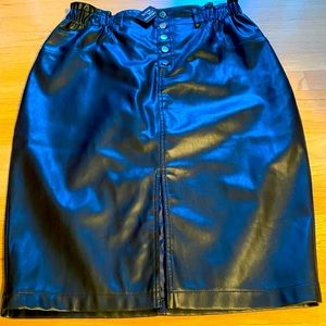 Black faux leather skirt